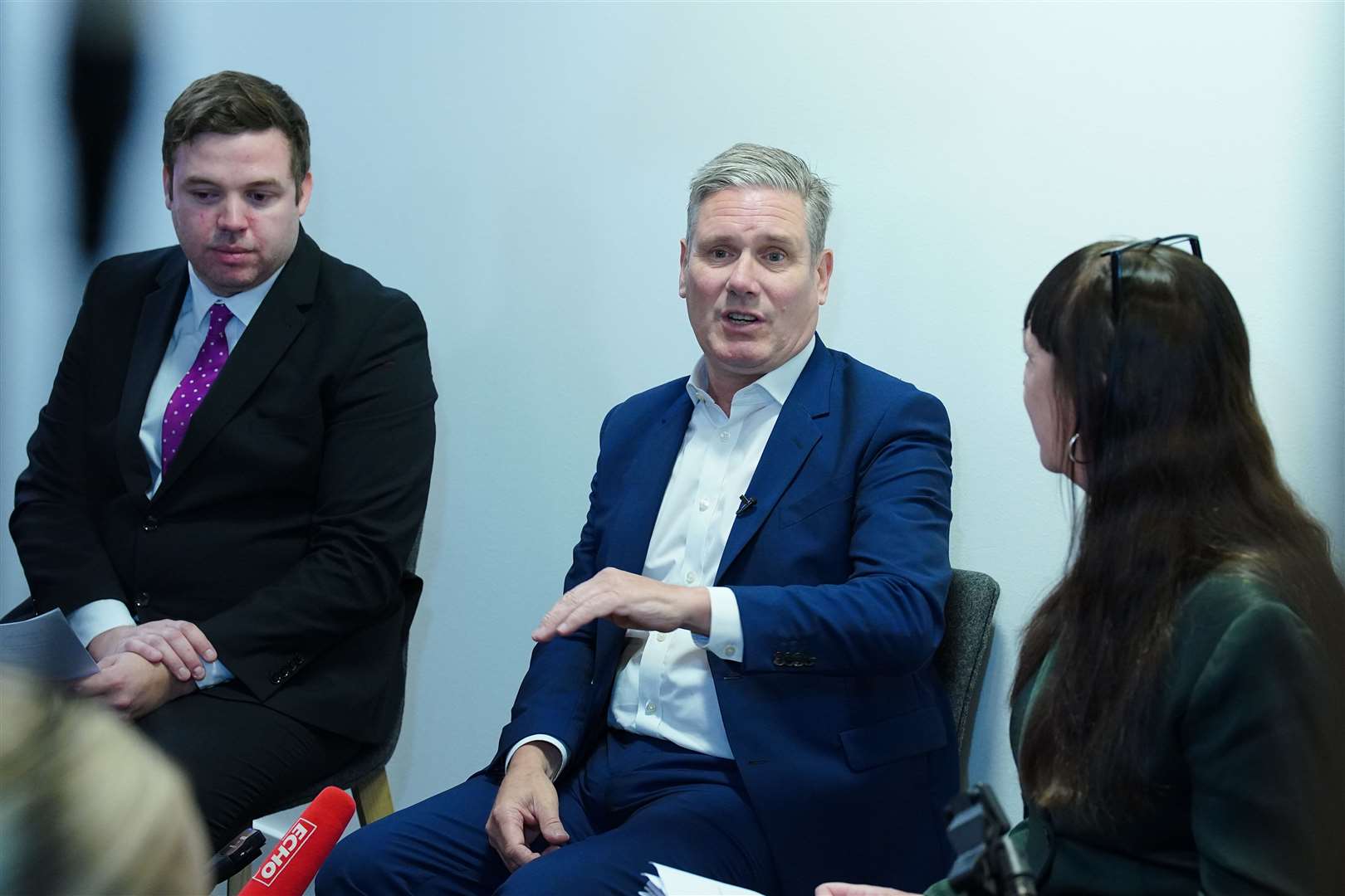Sir Keir Starmer at the Liverpool Echo offices (Peter Byrne/PA)