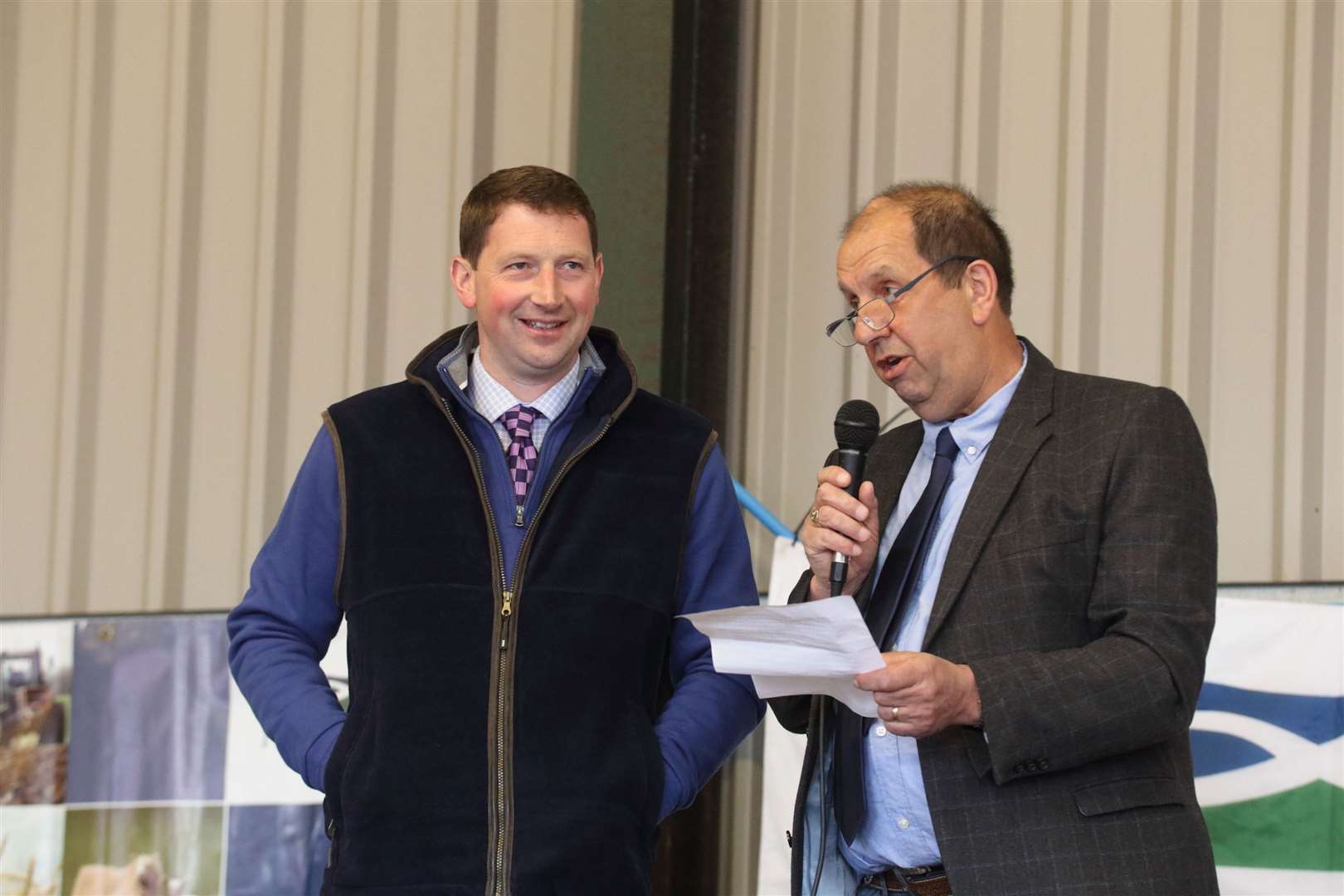 Host Harry Brown is introduced by Drew Wilson. Picture: David Porter