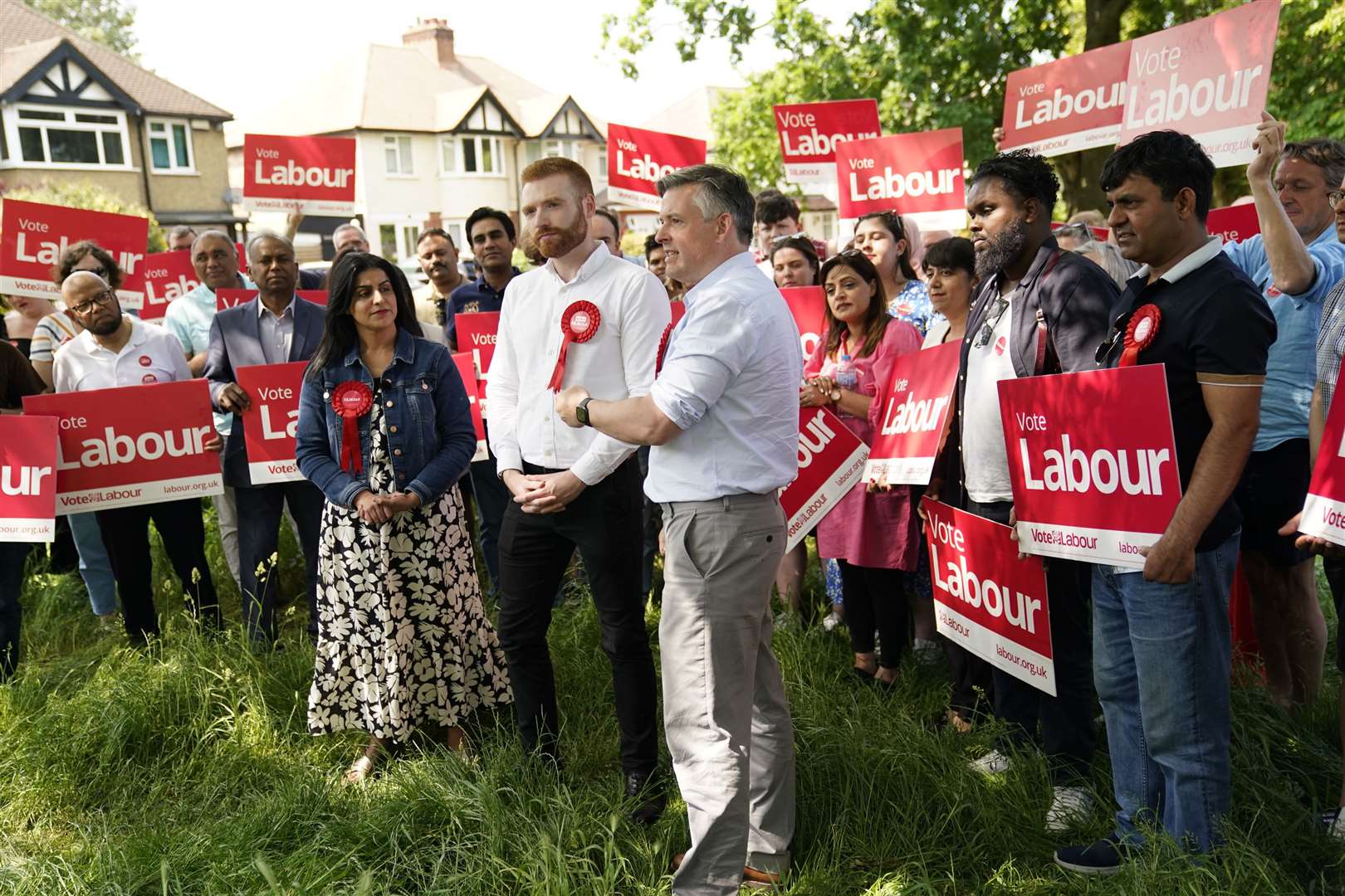 Labour began campaigning in Boris Johnson’s Uxbridge and South Ruislip on Saturday ahead of a by-election (Andrew Matthews/PA)
