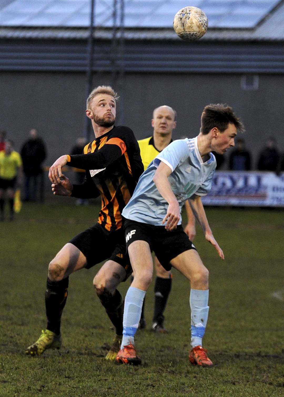 Huntly skipper Ross Still in action in an eventful match against Deveronvale. Picture: Eric Cormack.