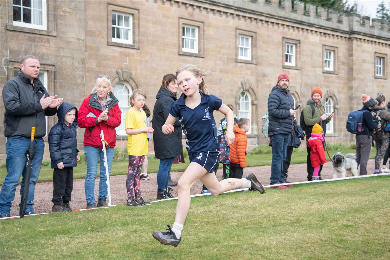 EL_PR Cross Country 2024 16Henriikka Blunden (Gordonstoun) runs to victory in the Primary 4/5 Girls race.Active Schools Primary Cross Country 2024, held at Gordon Castle, Fochabers. Picture: Daniel Forsyth.