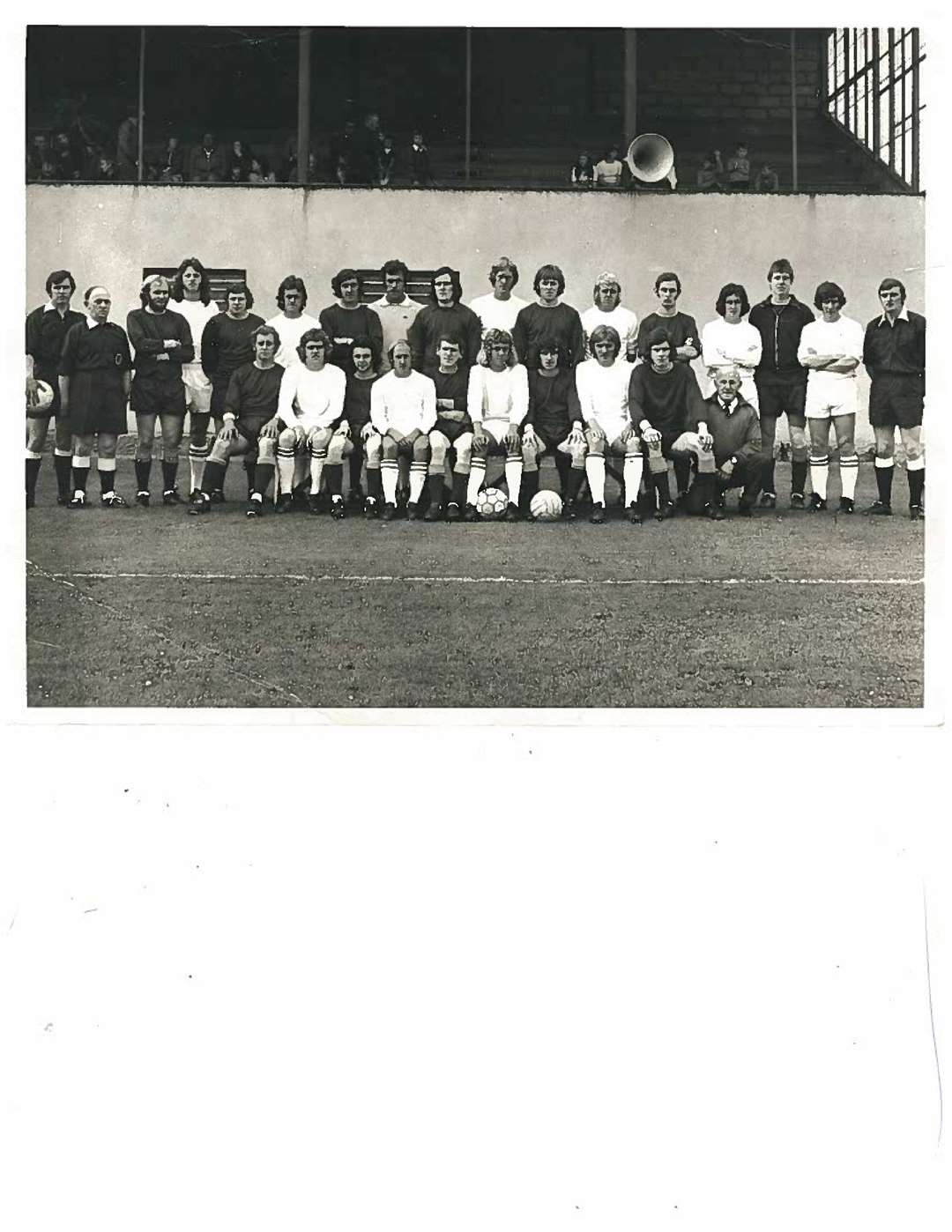 Charlie Johnston, pictured far right of this picture as a linesman at Keith's pre-season friendly against St Johnstone in 1973.