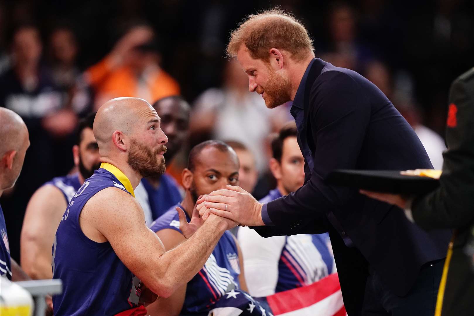 The Duke of Sussex at the wheelchair basketball final, during the Invictus Games in The Hague (Aaron Chown/PA)