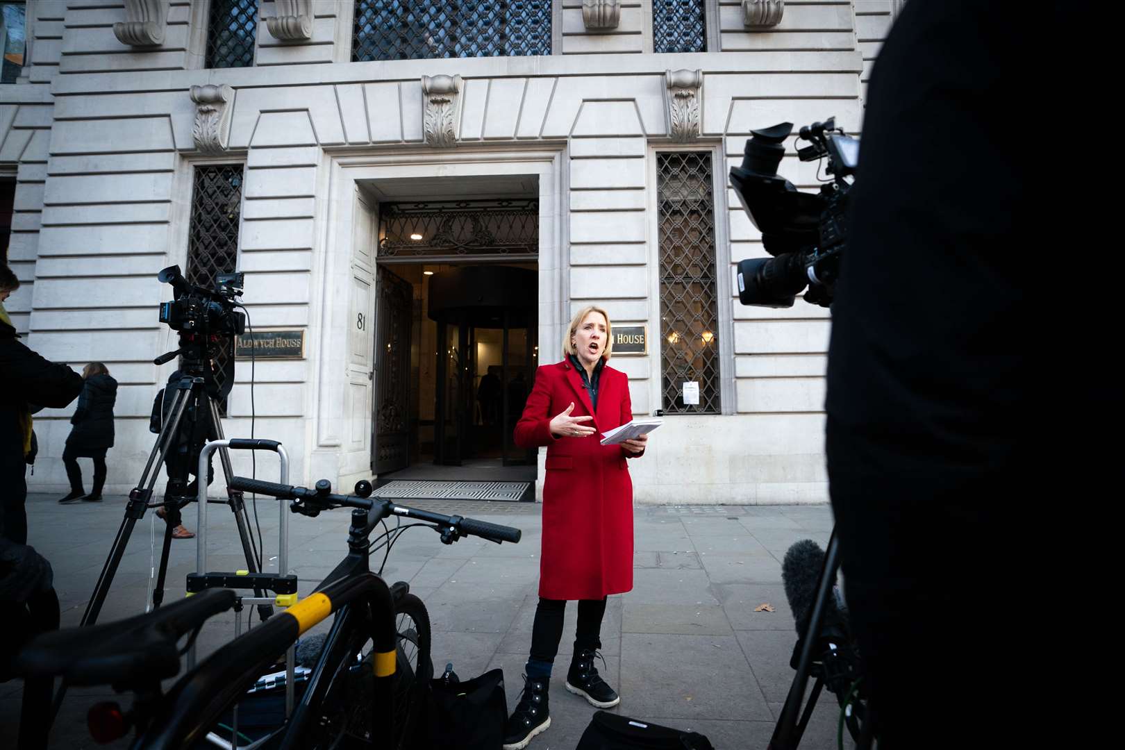 Media outside Aldwych House, central London for the Post Office Horizon IT inquiry (James Manning/PA)