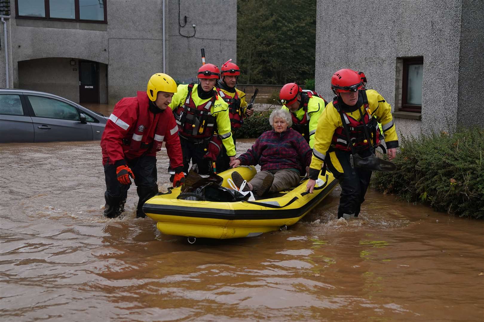 People had to be rescued from their homes as a result of the flooding (Andrew Milligan/PA)