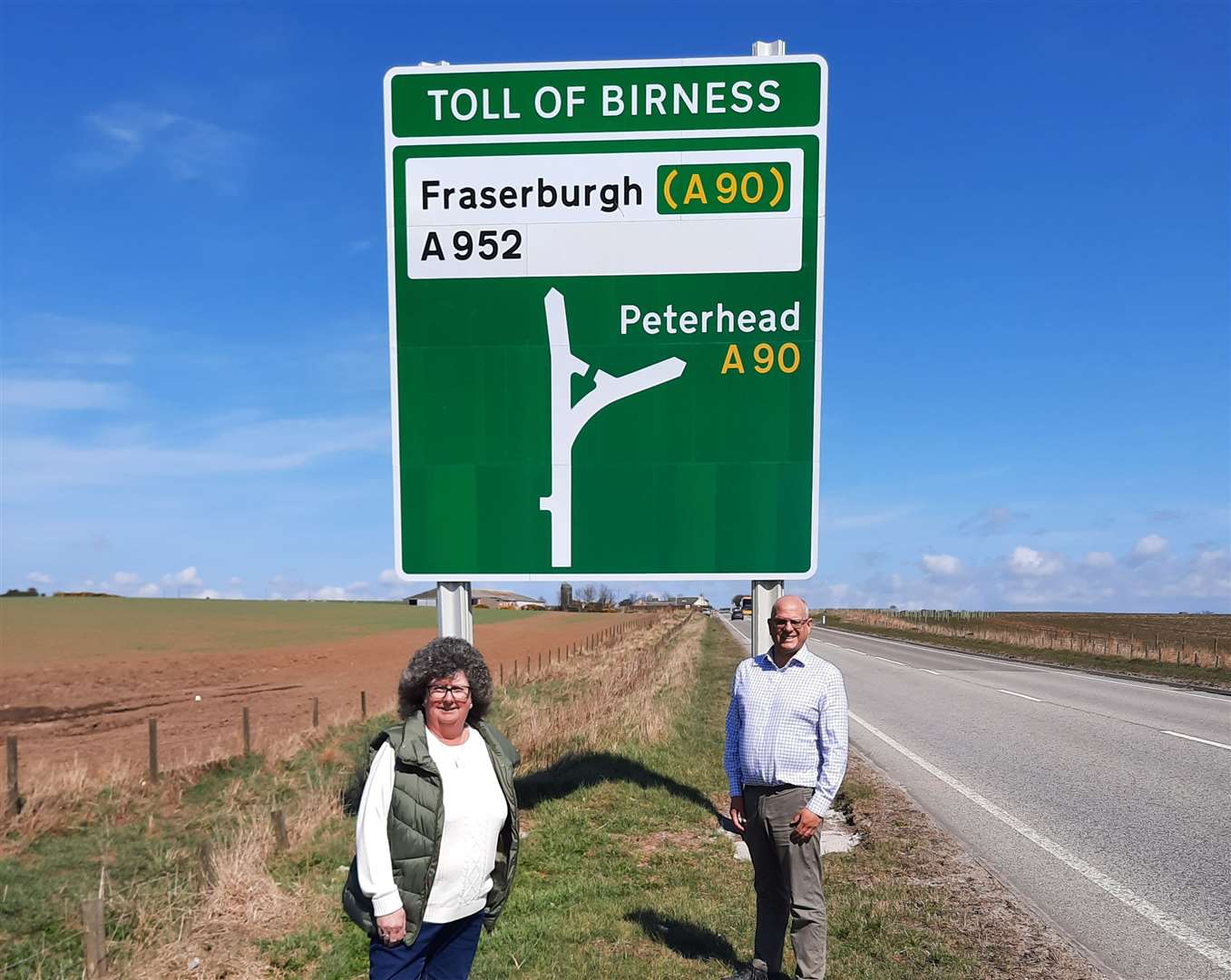 Stewart Whyte and Gillian Owen at the A90 Toll of Birness.