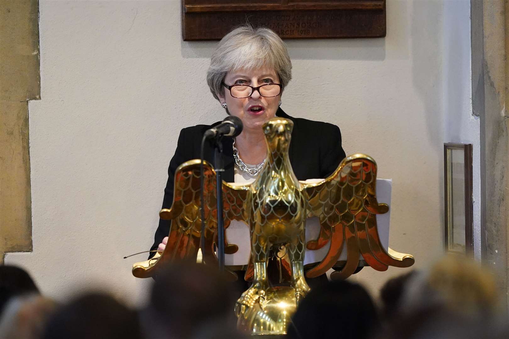Former prime minister Theresa May gave a Bible reading (Stefan Rousseau/PA)