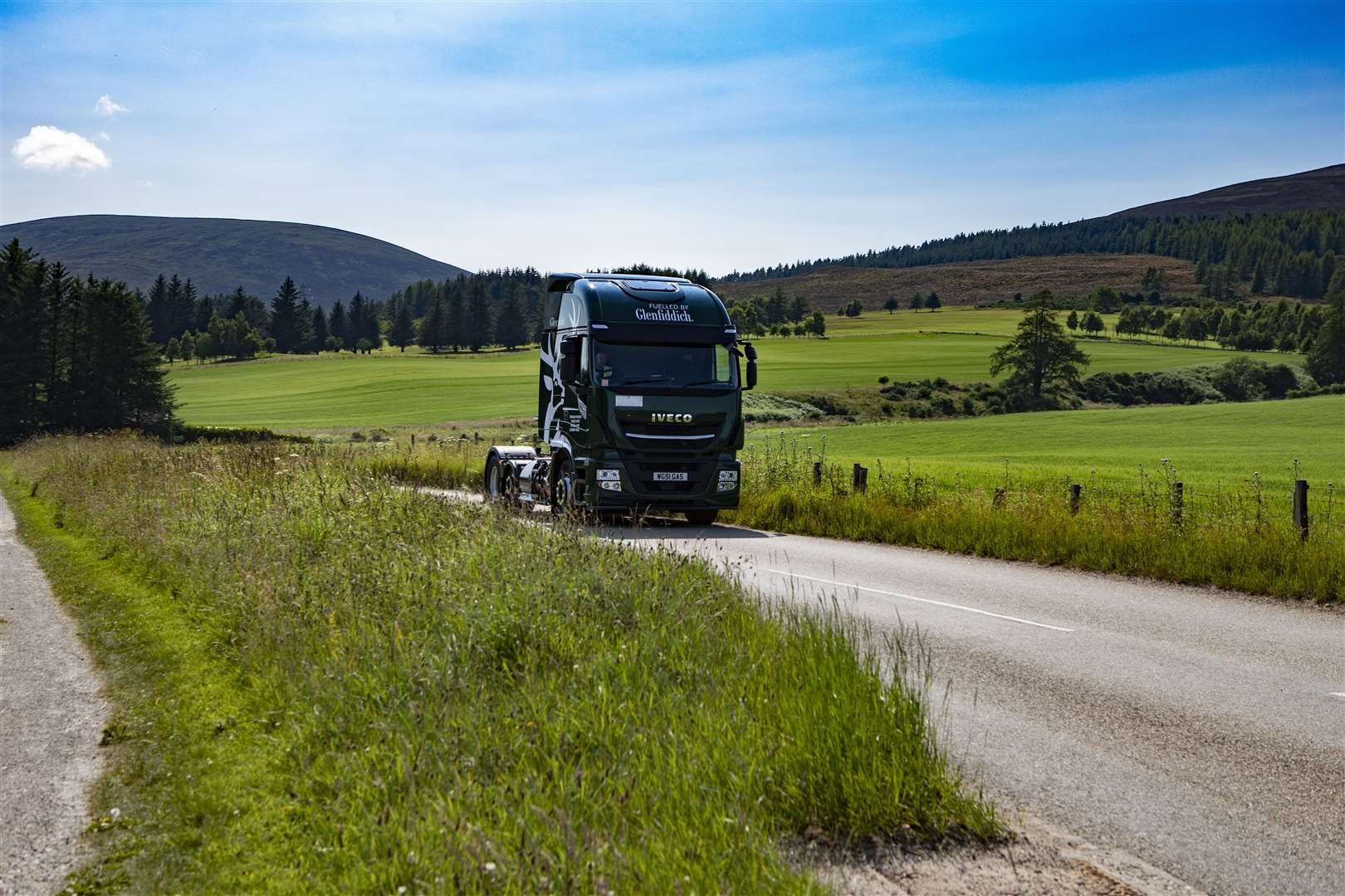 The biogas is now powering specially converted "Fuelled by Glenfiddich" trucks.