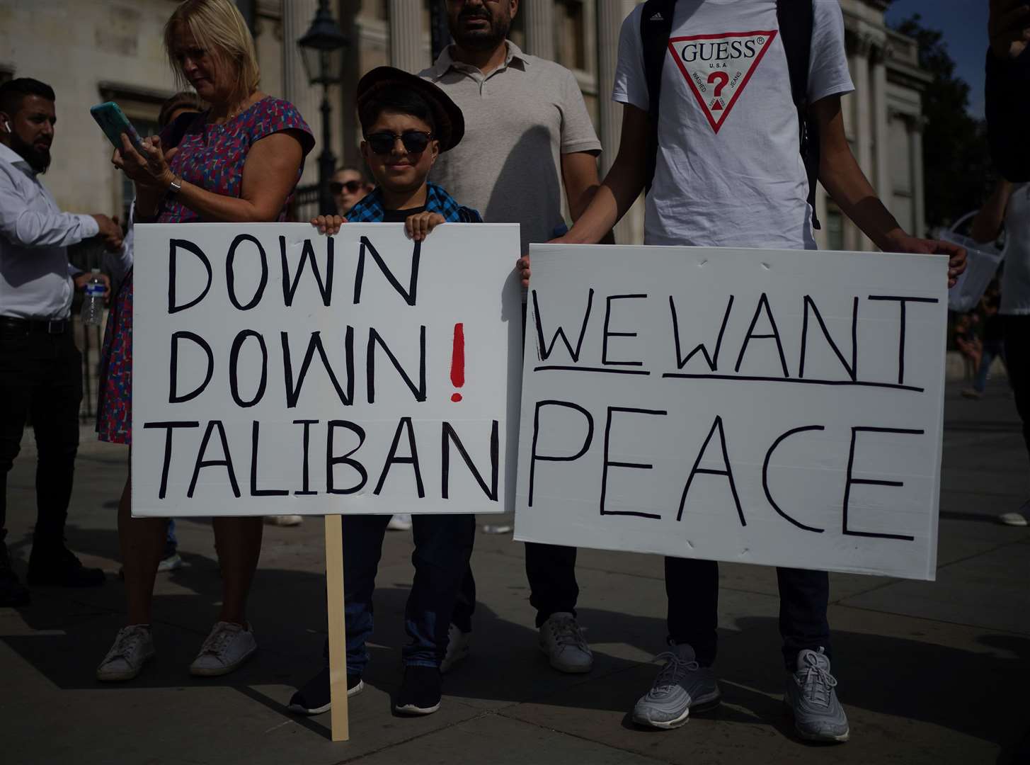 An Afghan solidarity rally in Trafalgar Square, London (Yui Mok/PA)