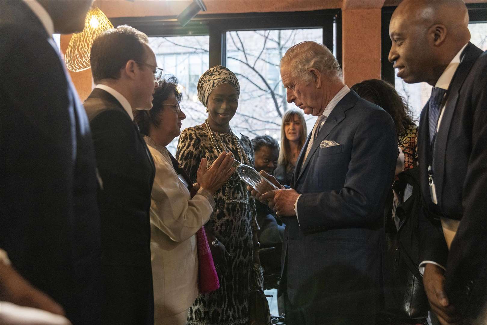 The King heard about the role the centre plays in connecting Africans in the UK to the global diaspora on key issues (Jack Hill/The Times/PA)