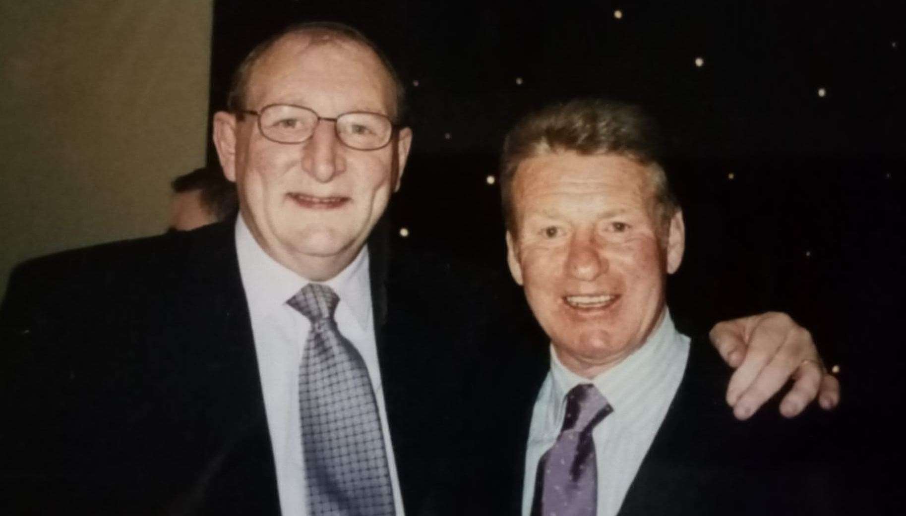 Malcolm Slater (right) pictured with Celtic's Lisbon Lions legend, the late Tommy Gemmell. Picture: Neil Smith