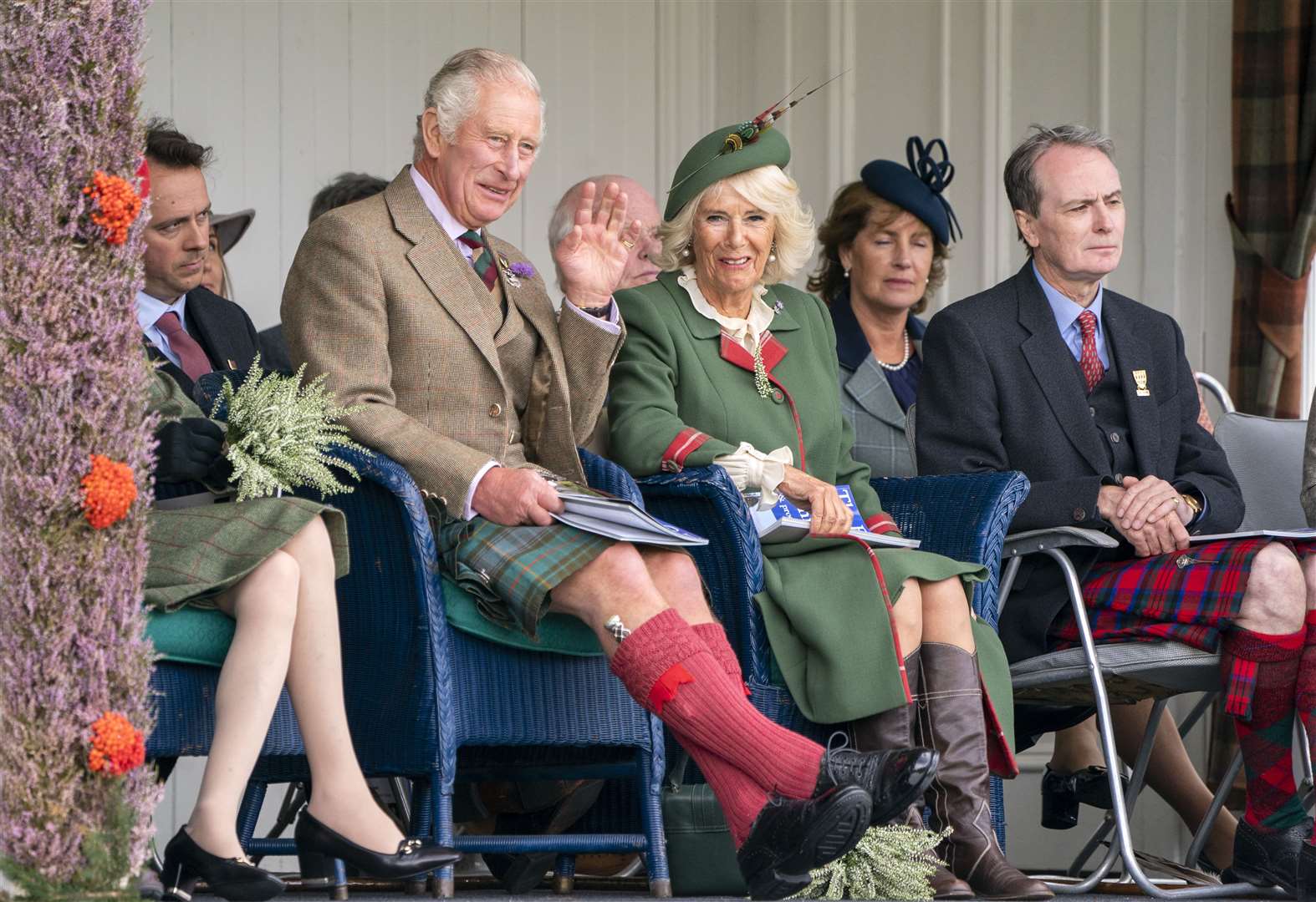 Charles and Camilla during the Braemar Royal Highland Gathering this month (Jane Barlow/PA)
