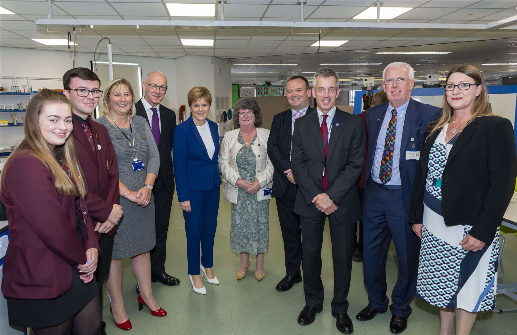 John Swinney and Nicola Sturgeon meet Aberdeenshire officials including the chairwoman of the education committee, Gillian Owen, director of education Lawrence Findlay and chief executive Jim Savage, who welcomed the additional funding.