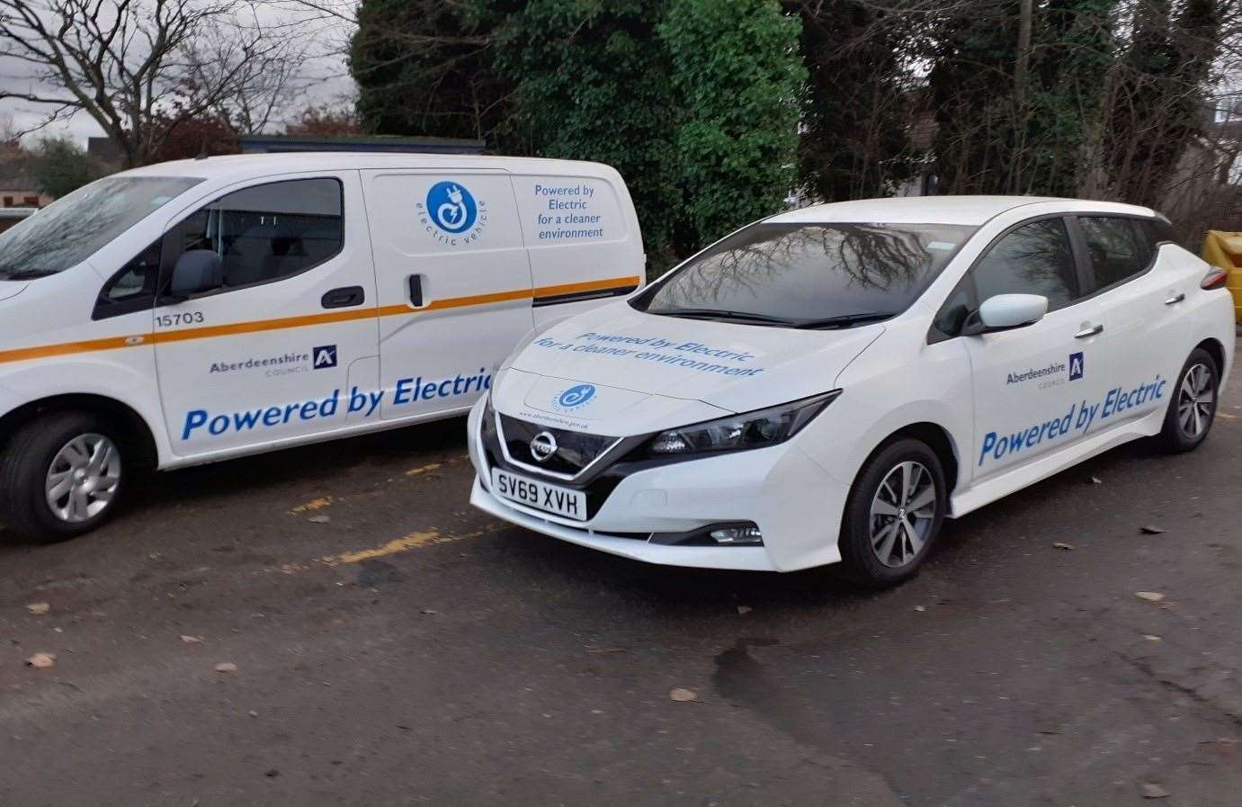 New eletric vehicles have been added to Aberdeenshire Council's fleet.