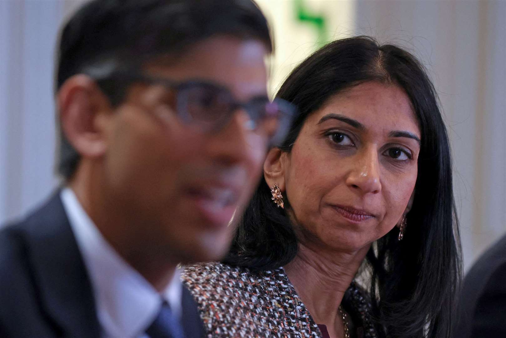 Prime Minister Rishi Sunak and Home Secretary Suella Braverman during a visit to Greater Manchester last month (Phil Noble/PA)
