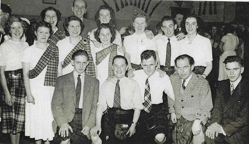 An early photo of the Dufftown Scottish Country Dance Club in the 1950s.