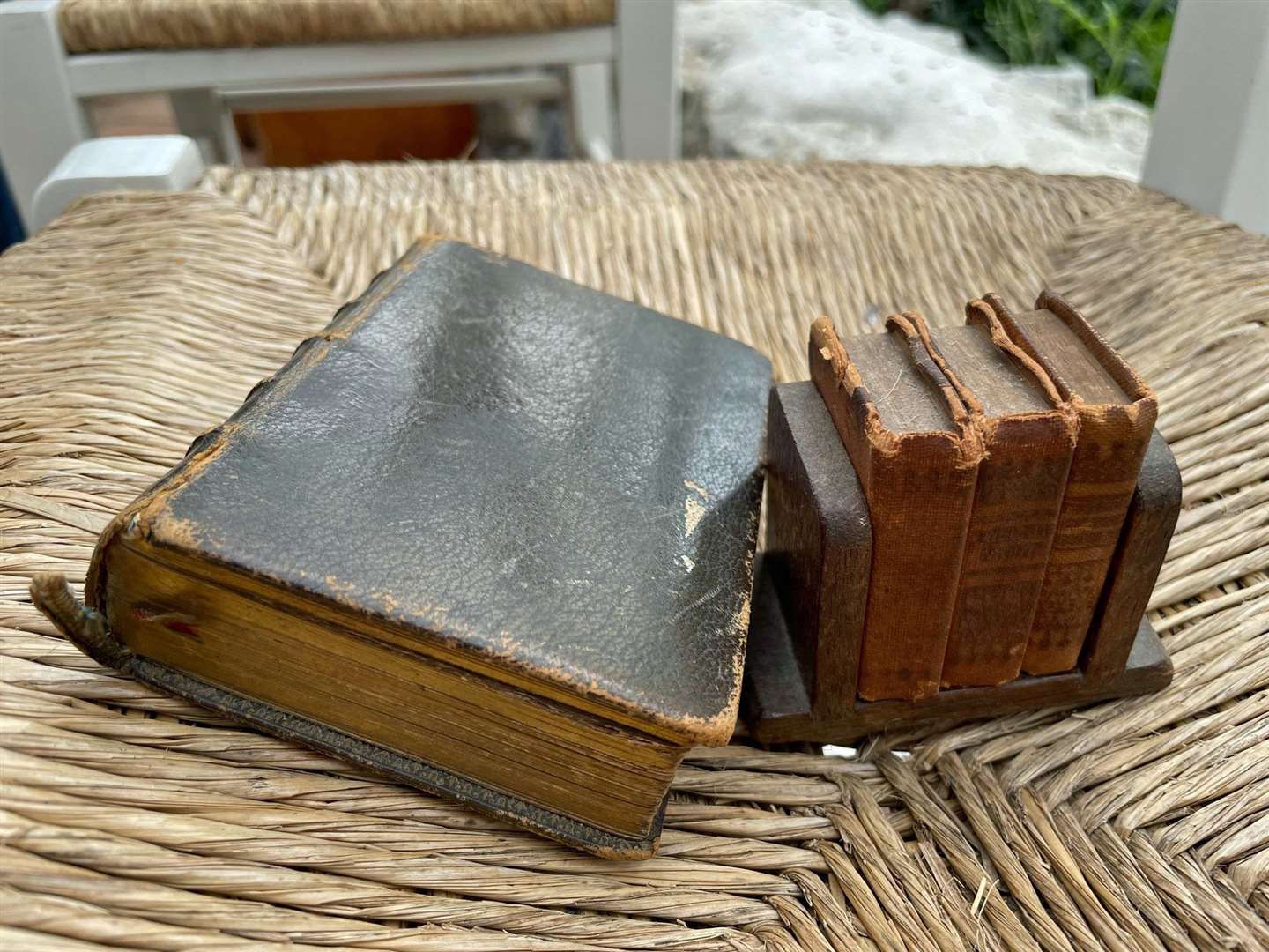 The pocket book thought to have been owned by 18th century French actress Sara de Bernhardt (Tess de la Mare/PA)