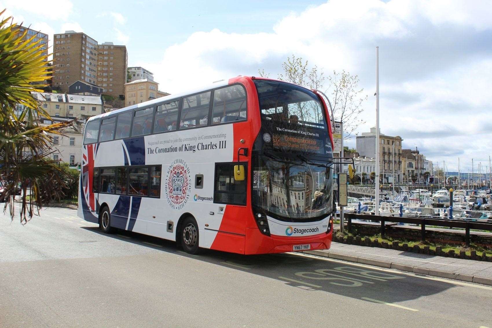 Stagecoach has seven buses featuring a bespoke Coronation design which will be in service.
