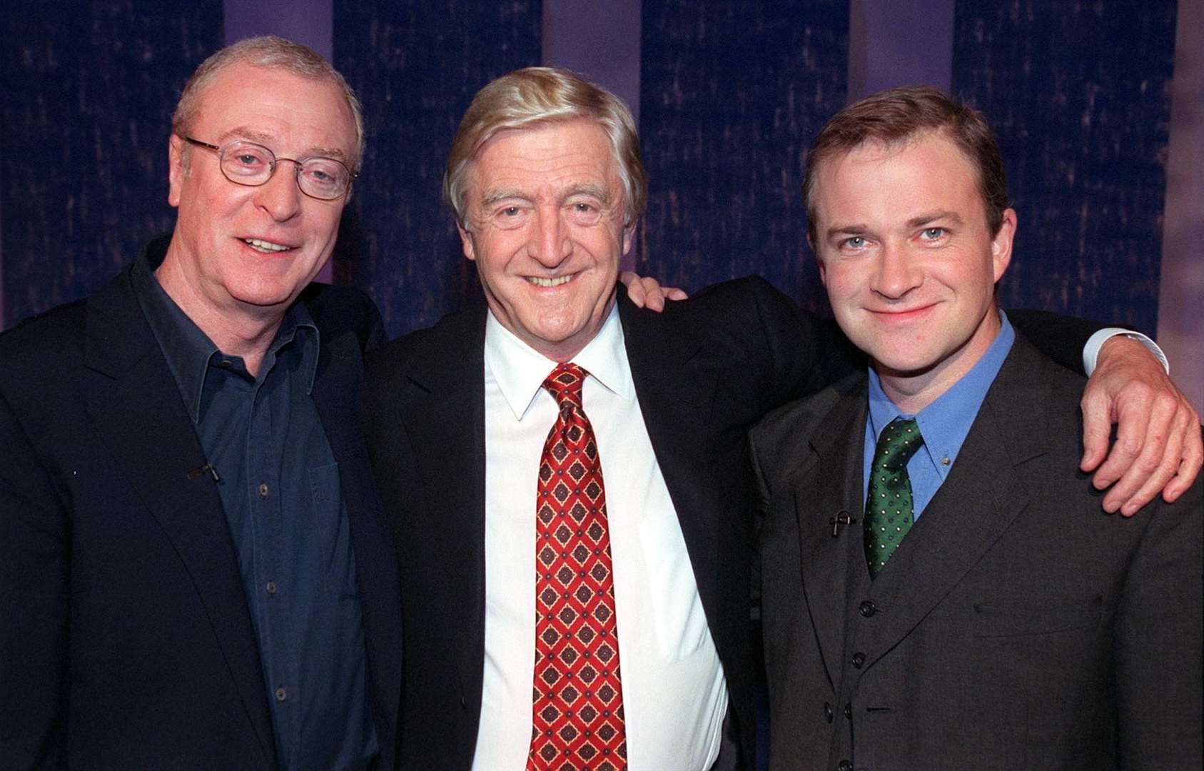 Sir Michael with Sir Michael Caine and Harry Enfield (BBC/PA)