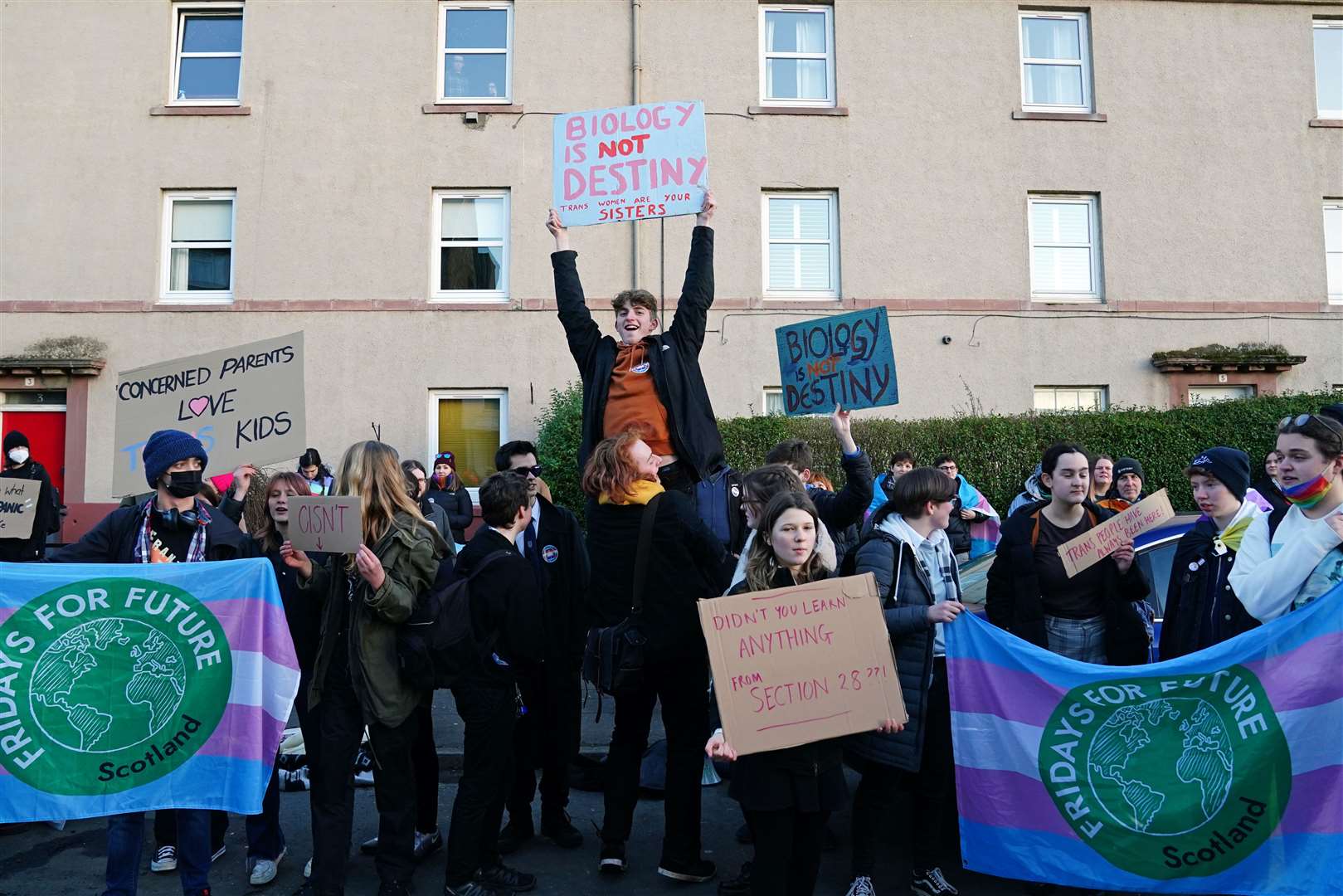 Protesters showed up at 5.30pm outside the library (Jane Barlow/PA)