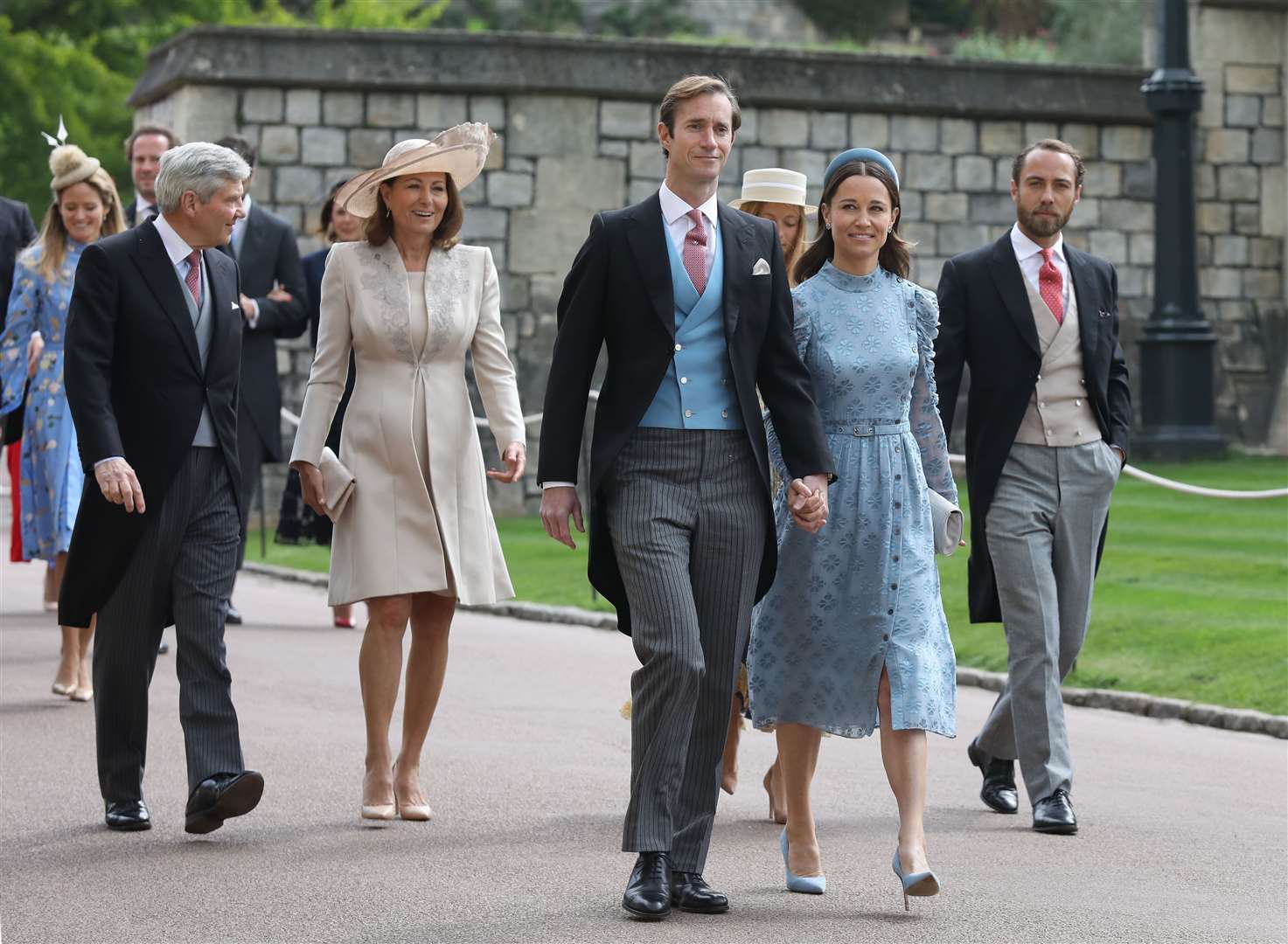 Michael and Carole Middleton, James and Pippa Matthews and James Middleton (Steve Parsons/PA)