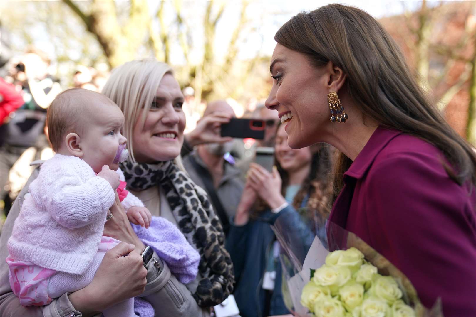 Kate meets members of the public after leaving the bar (Jacob King/PA)