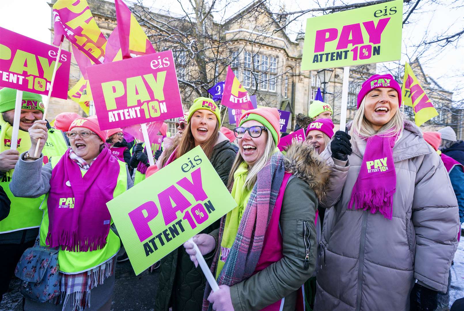 Members of the Educational Institute of Scotland have been striking in their battle for higher pay (Jane Barlow/PA)