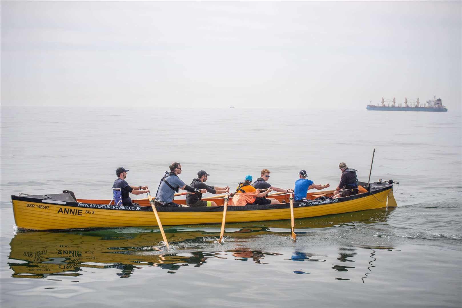 Louis Alexander (third right) rowed English Channel in May as one of his fundraising challenges for Alzheimer’s UK (Josh Raper/PA)