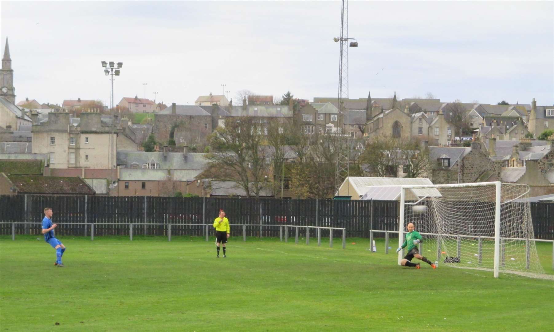 Banff Rovers score a penalty to make it 6-0.