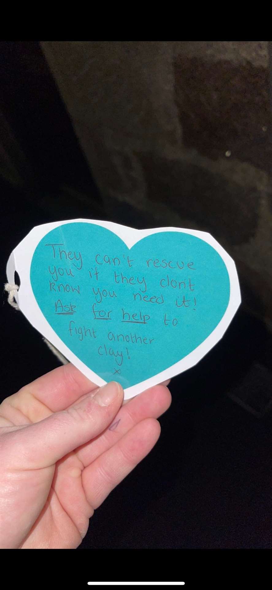 Mental health hearts are being shared around Huntly.