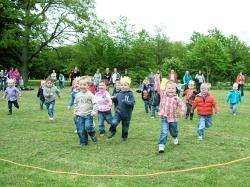 Youngsters enjoying the Hopscotch Playgroup’s jubilee picnic at Duff House. The group will end this later this month but moves are under way to form a new toddlers group.