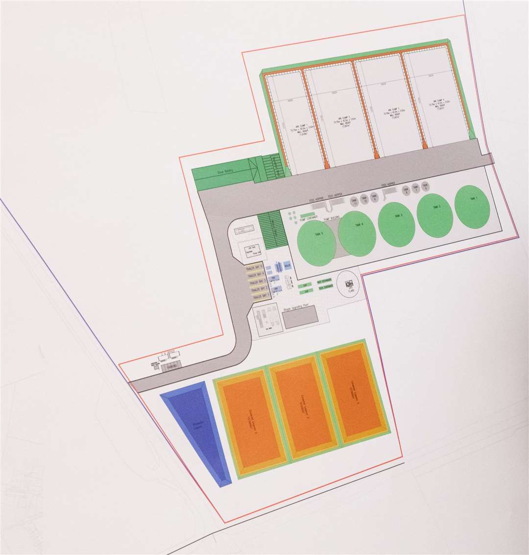 The layout for the proposed biogas plant near Rathven. Picture: Daniel Forsyth