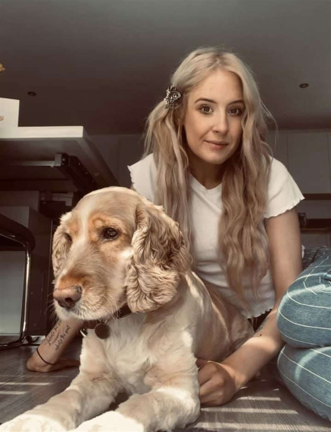 Alana with her inspiration for the business name, her cocker spaniel Buddy.