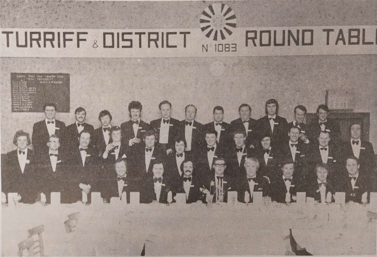The founding members of Turriff Round Table (circa 1973). (Turriff Advertiser 1988)