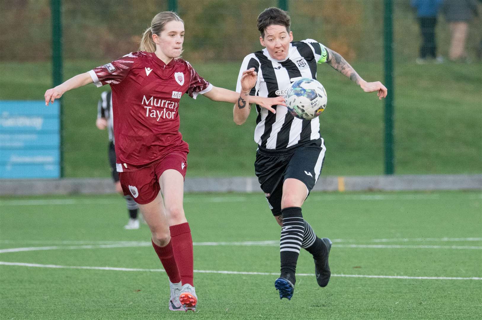 Jess Moore, pictured here in action for Elgin City, opened her Buckie Ladies account in style with a four-goal fusillade. Picture: Daniel Forsyth.