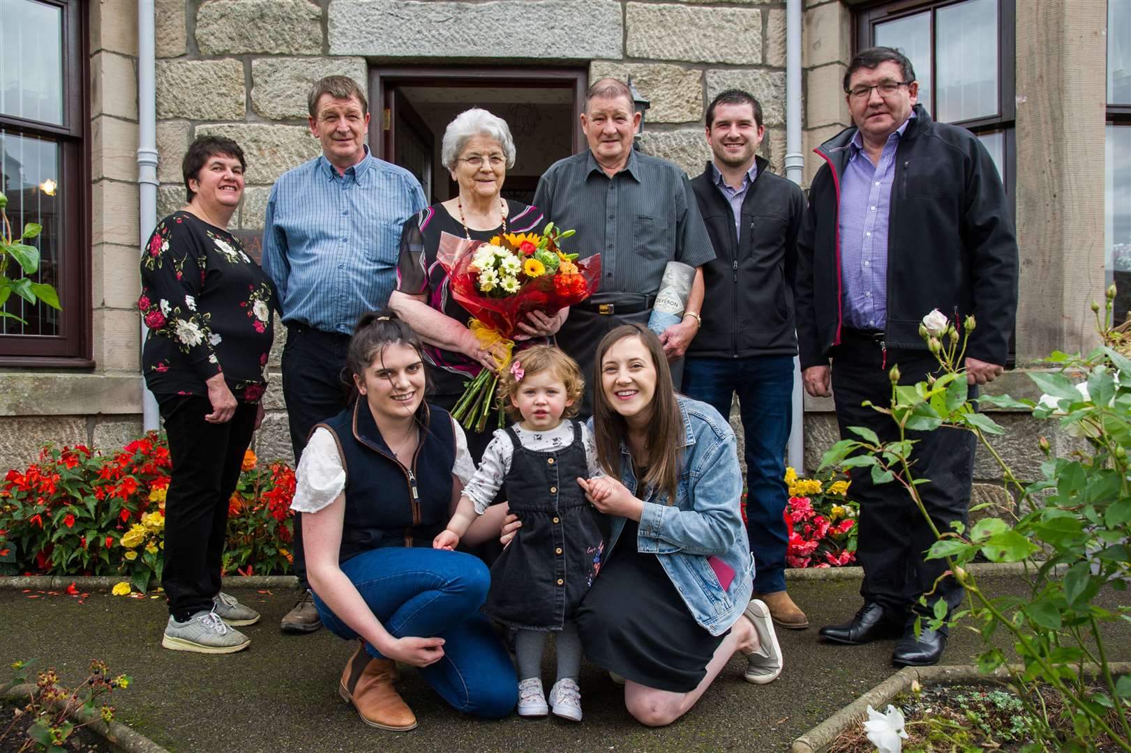 Diamond couple, Alistair and Doreen Ingram with some of their family on the diamond anniversary. Picture: Becky Saunderson.