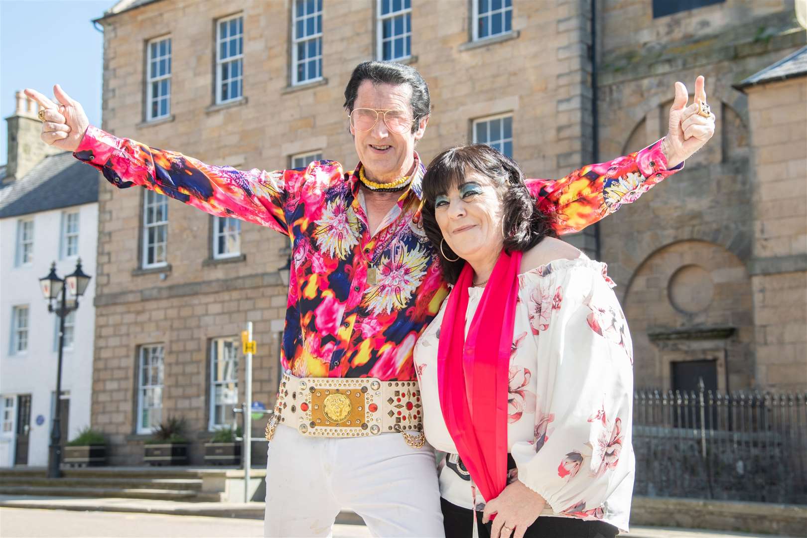 Gary Stuart, Elvis Tribute Artist, with fiancée Tina, ahead of his 60th birthday...Picture: Daniel Forsyth..