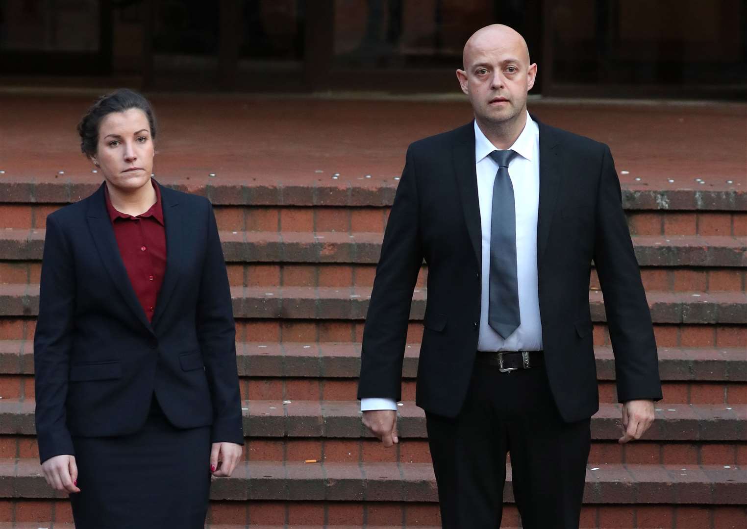 Police constables Benjamin Monk and Mary Ellen Bettley-Smith before a previous hearing (Steve Parsons/PA)