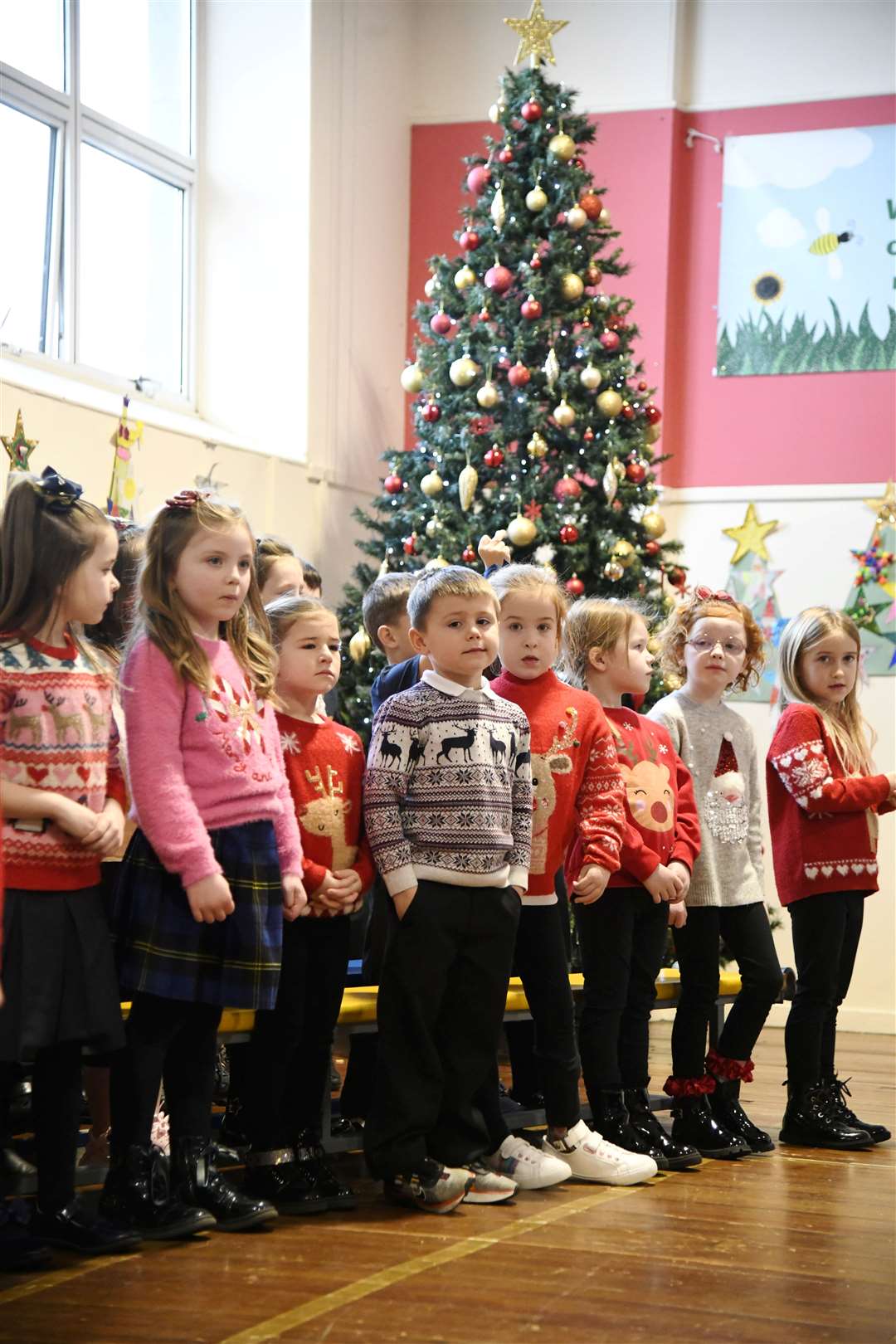 Giving voice to some festive cheer at Cluny Primary. Picture: Beth Taylor