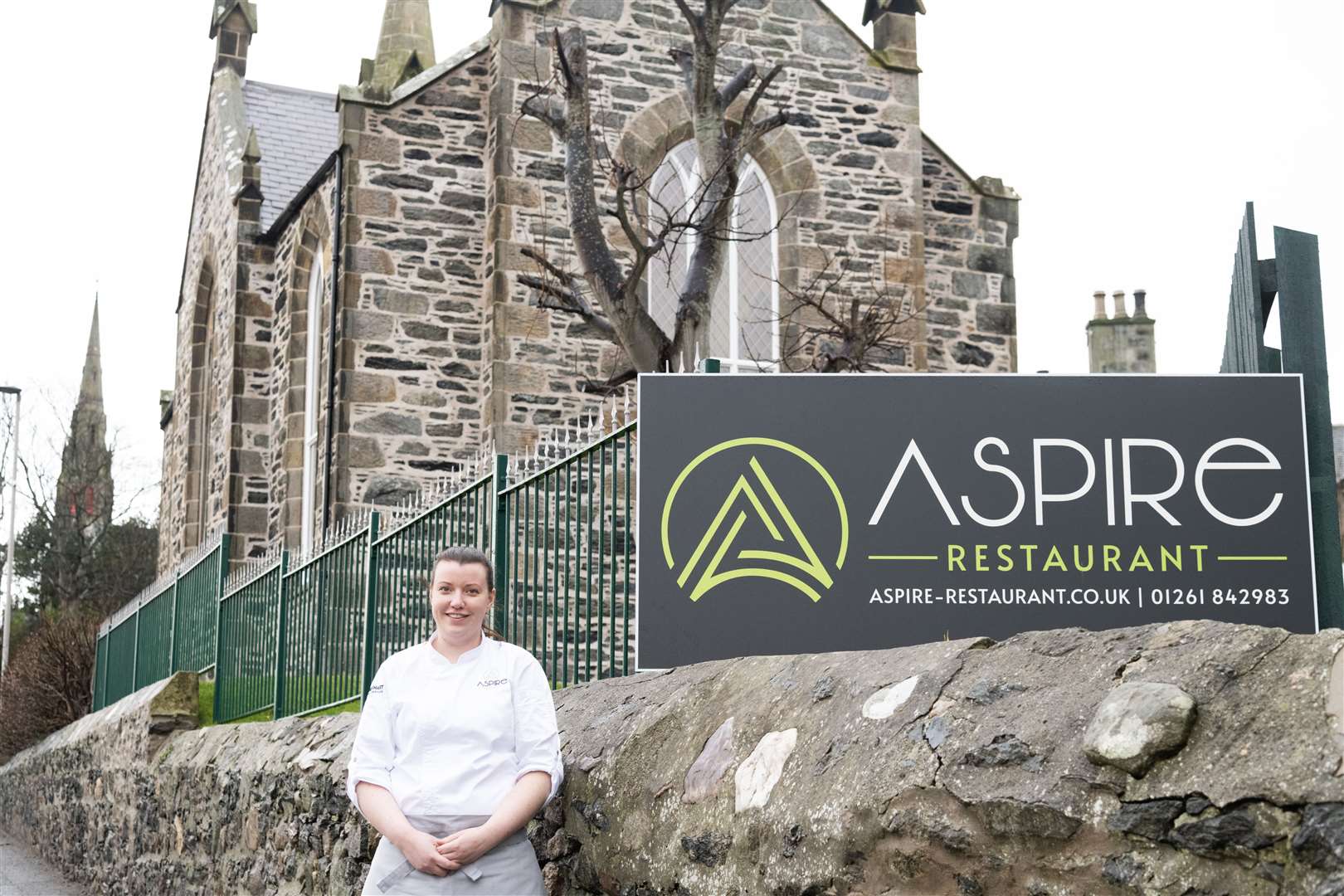 Jill Mair outside her new restaurant, Aspire in Portsoy...Picture: Beth Taylor.