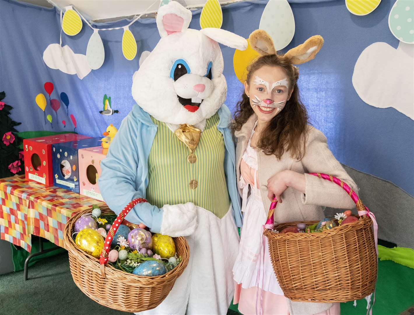 Amanda Melrose (left) and Eva Melrose (right) dressed up for the Easter Train event at Keith Town Railway Station. Picture: Beth Taylor