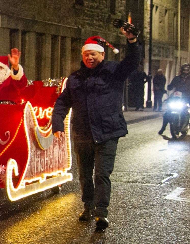 Davie Carson on the Santa Run through Keith in 2021.
