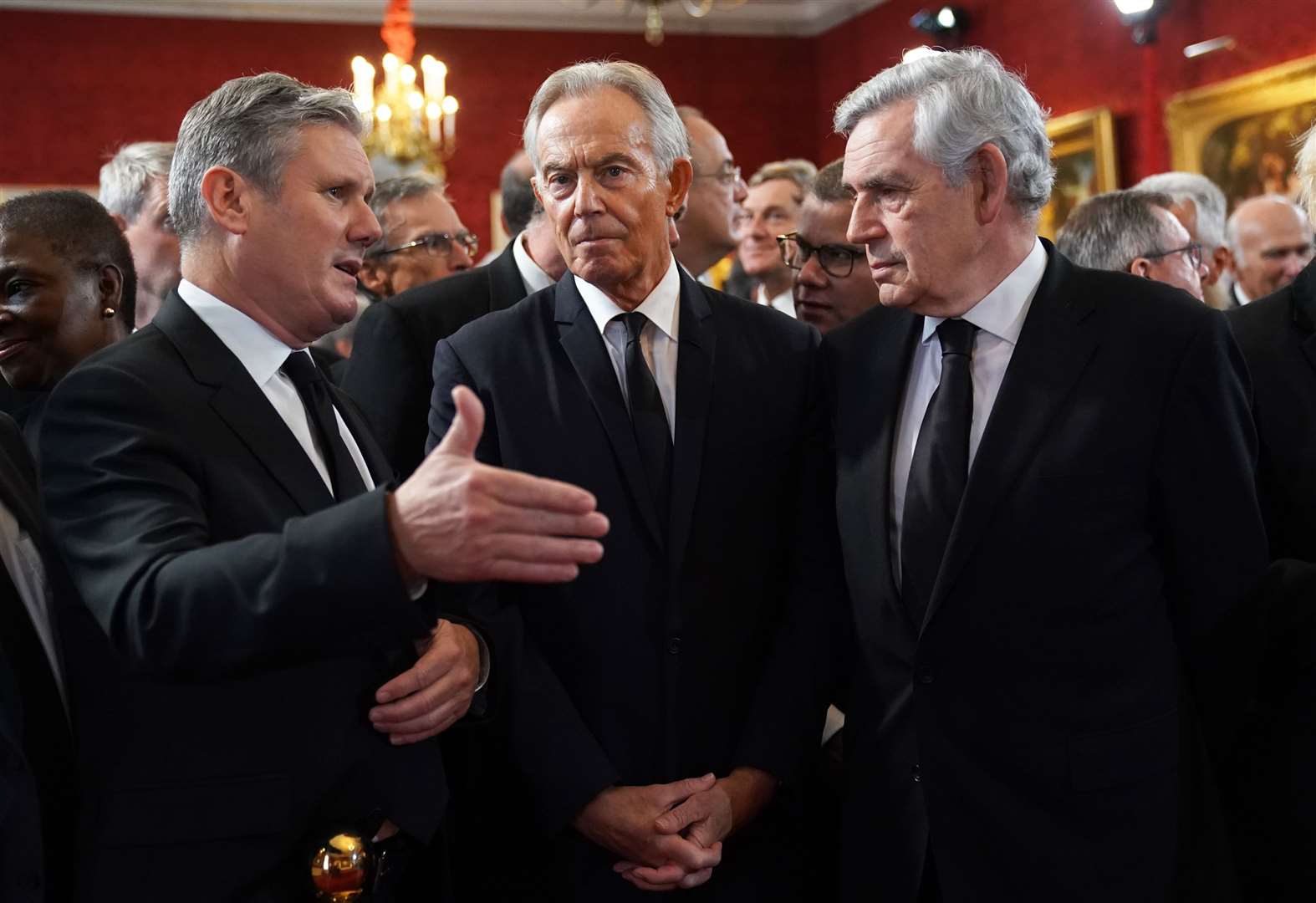 Sir Keir Starmer with Sir Tony Blair and Gordon Brown ahead of the Accession Council ceremony at St James’s Palace (Kirsty O’Connor/PA)