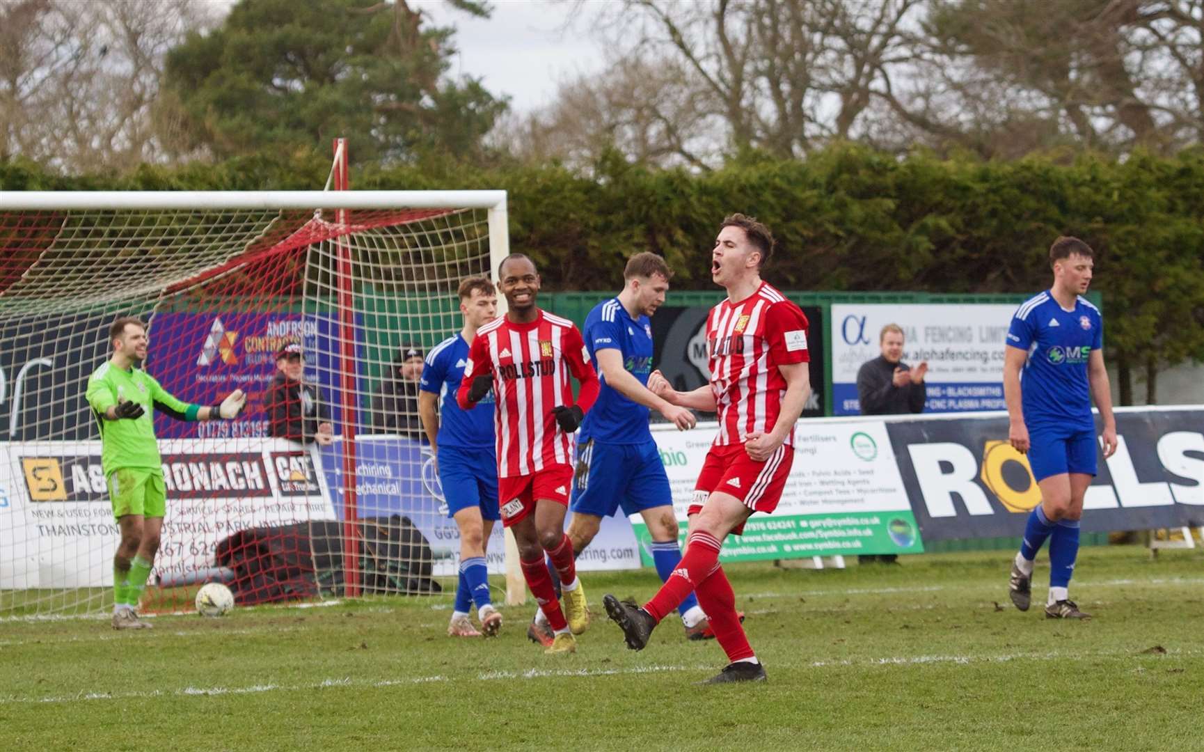 Paul Campbell opens the scoring for Formartine. Picture: Phil Harman