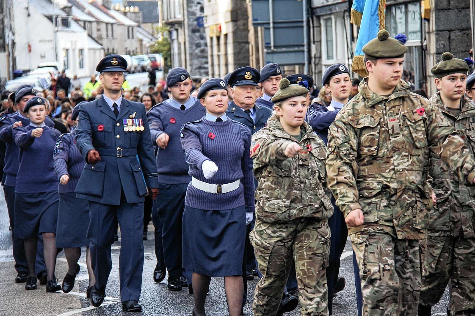 The strong show of support for the Huntly Remembrance parade in 2018..Picture: Lyn MacDonald.