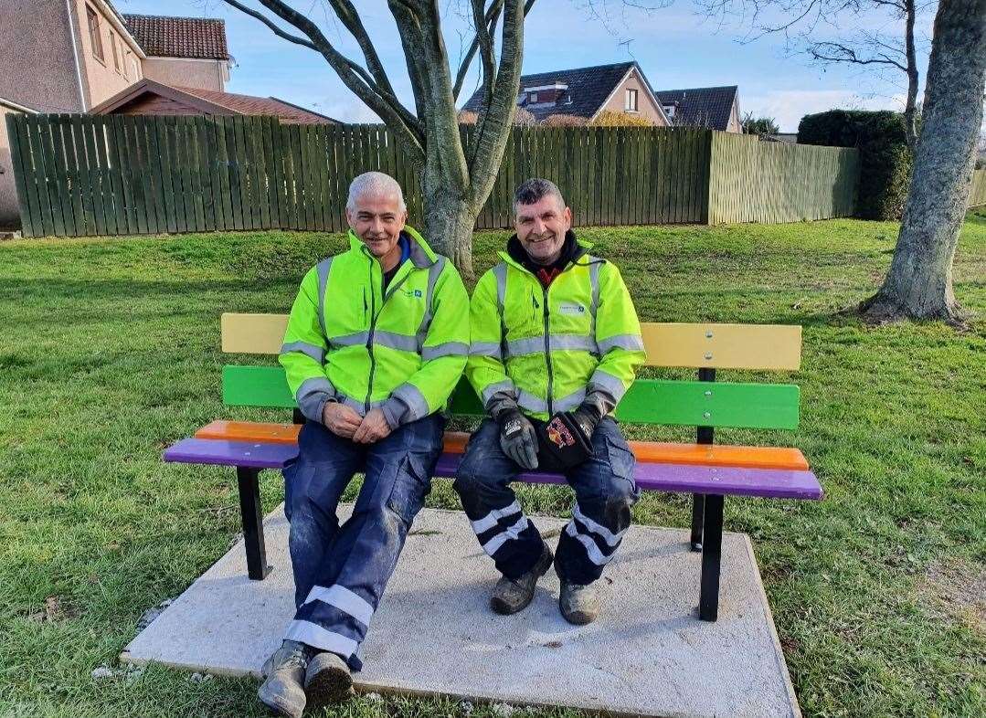 Aberdeenshire Council landscape services staff installed the benches at their locations.