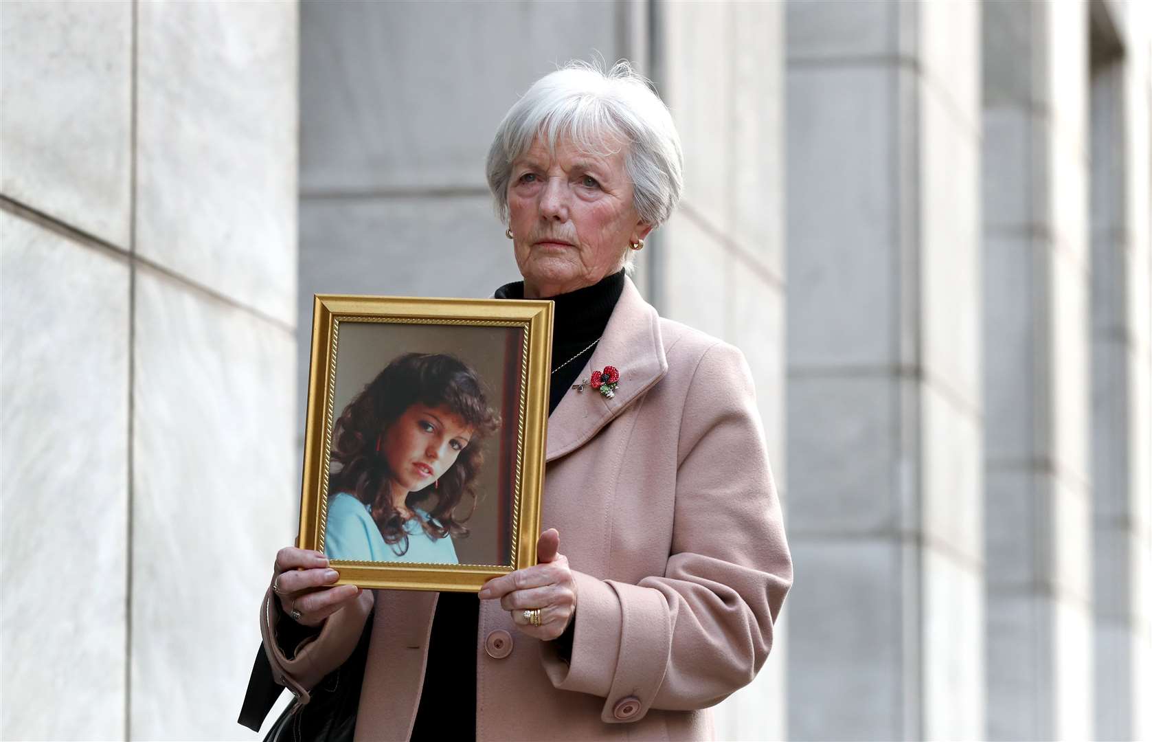 Marie McCourt, mother of Helen McCourt, after she gave evidence at a Parole board hearing on the release of Ian Simms (Gareth Fuller/PA)