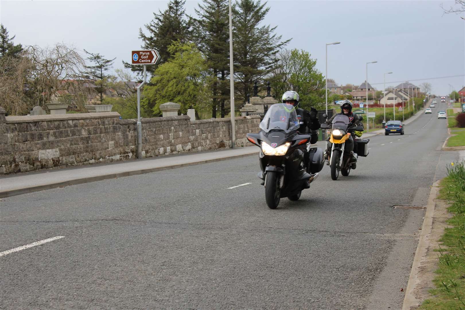 The group is touring the UK on their motorcycles paying their respects at the graves of those who fell in the Falklands War.