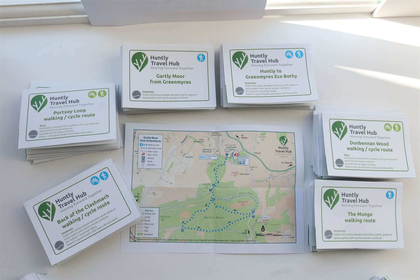 Convenient handouts detailing walking and cycling routes in the Huntly area at Hairst...Picture: David Porter