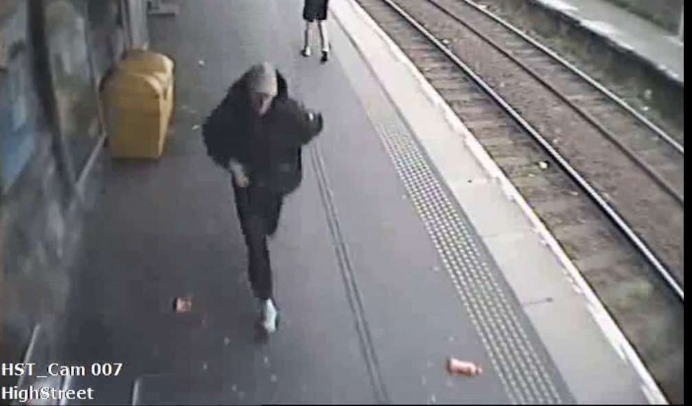 CCTV footage showing Daniel Haig leaving the station (Crown Office/PA)